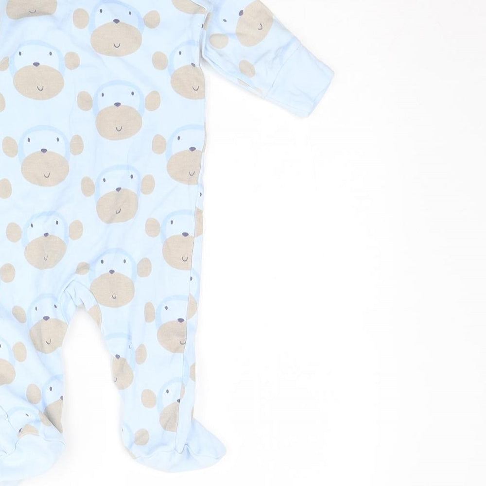 NEXT Baby Blue Animal Print  Babygrow One-Piece Size 3-6 Months  - Monkey