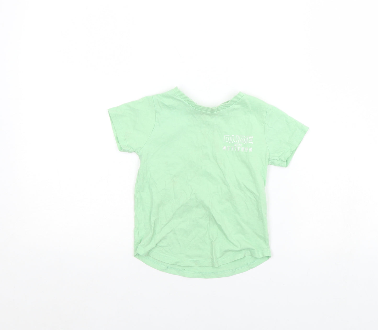 River Island Boys Green   Basic T-Shirt Size 2 Years  - Dude