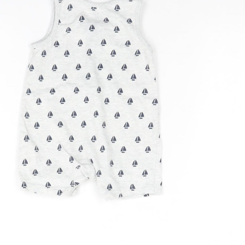 F&F Baby Grey Spotted  Babygrow One-Piece Size 0-3 Months  - Sail Boats