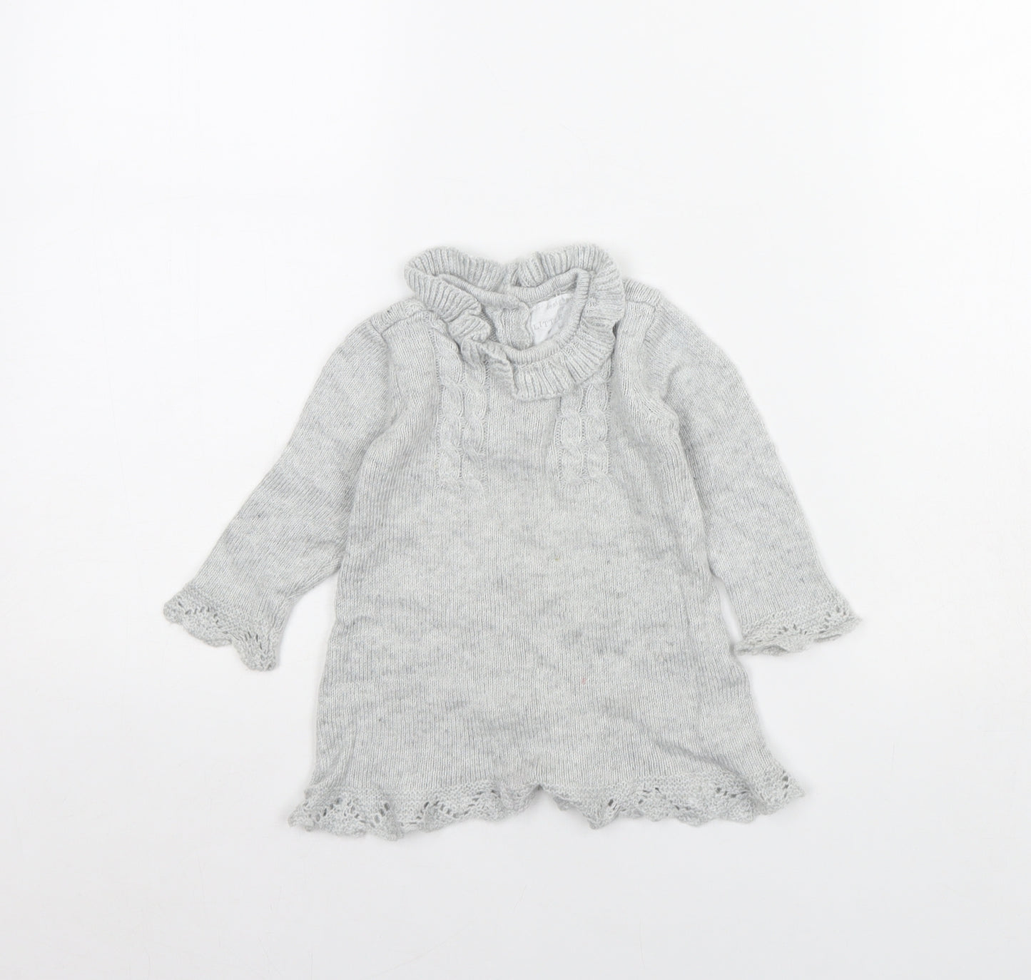 F&F Girls Grey   Jumper Dress  Size 6-9 Months
