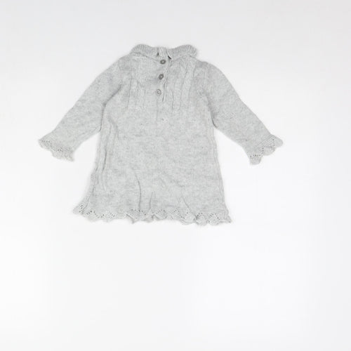 F&F Girls Grey   Jumper Dress  Size 6-9 Months