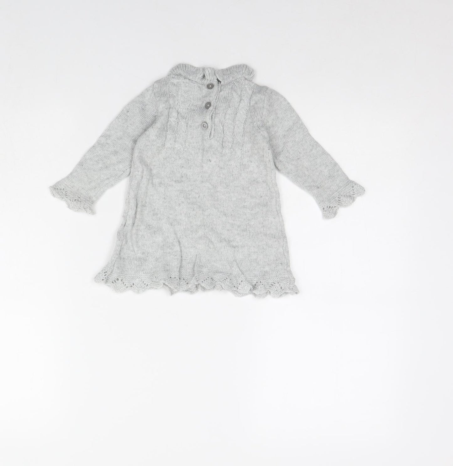 F&F Girls Grey   Jumper Dress  Size 6-9 Months