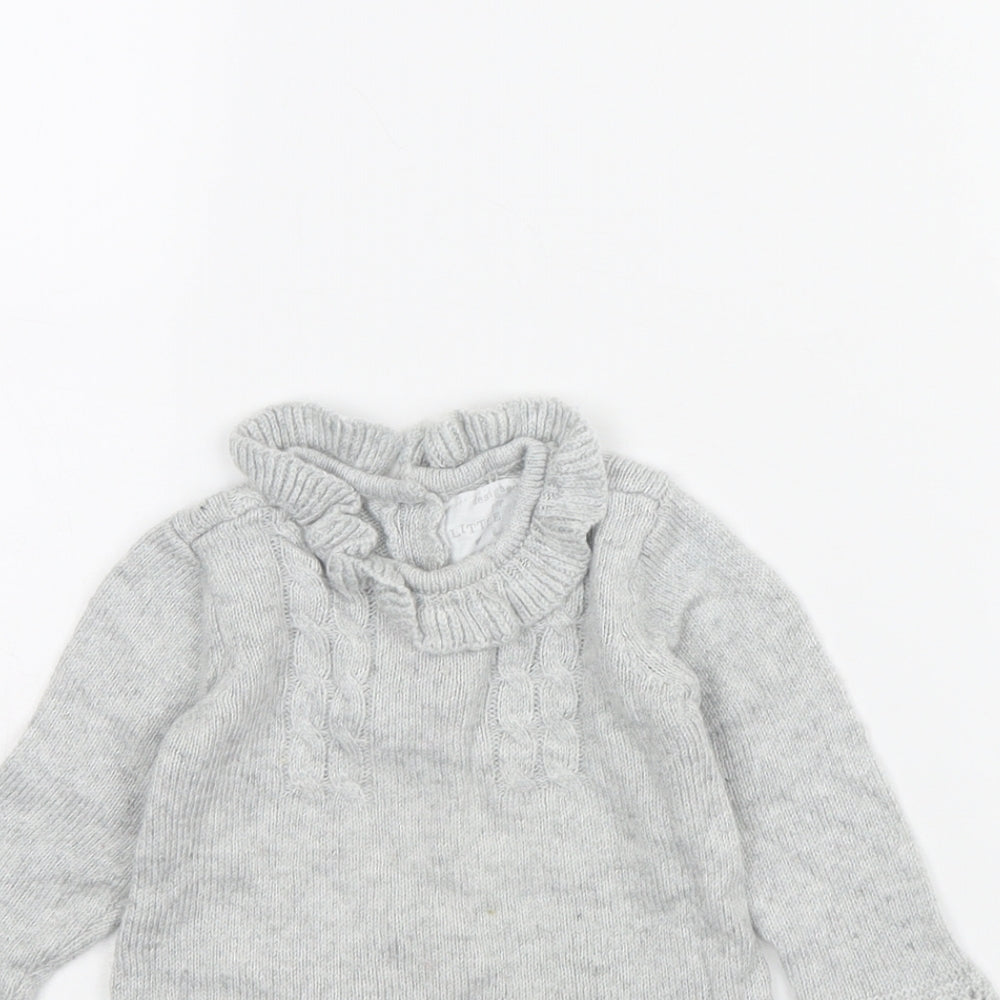 F&F Girls Grey   Jumper Dress  Size 6-9 Months