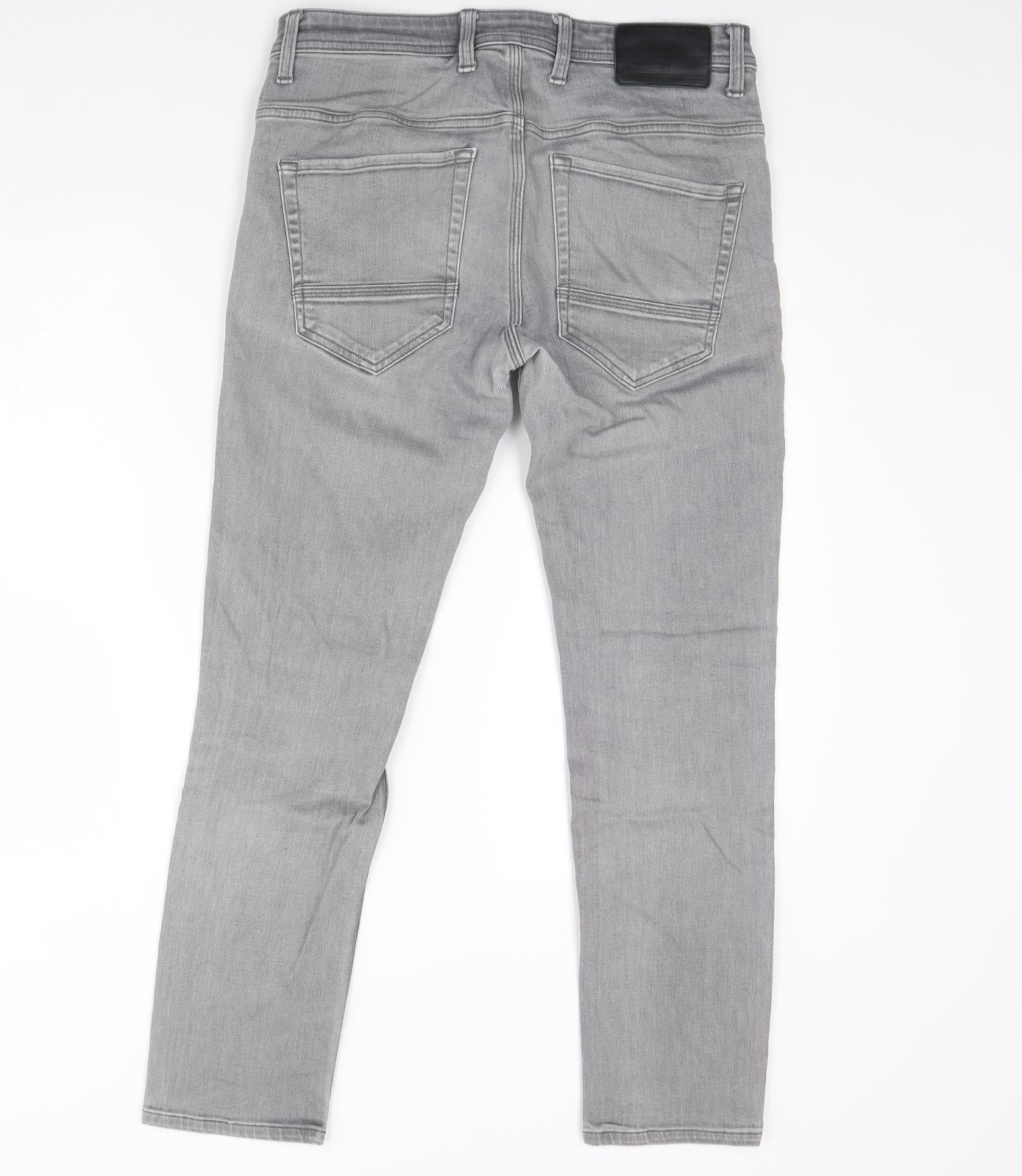 Burton Mens Grey  Denim Straight Jeans Size 34 L32 in