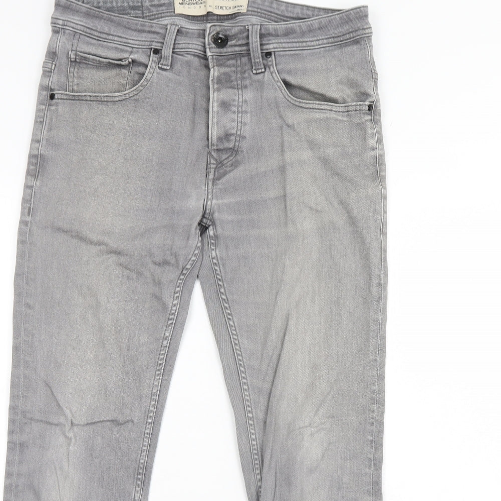 Burton Mens Grey  Denim Straight Jeans Size 34 L32 in
