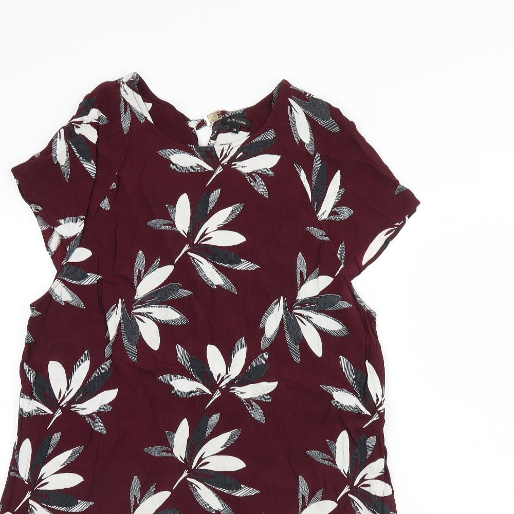 River Island Womens Purple Floral  Fit & Flare  Size 18