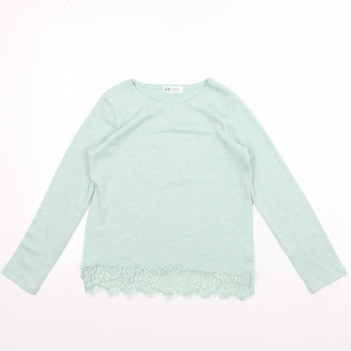 H&M Girls Green   Pullover Jumper Size 8 Years