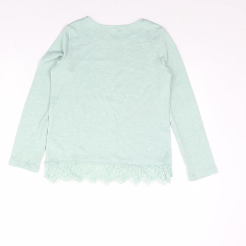 H&M Girls Green   Pullover Jumper Size 8 Years