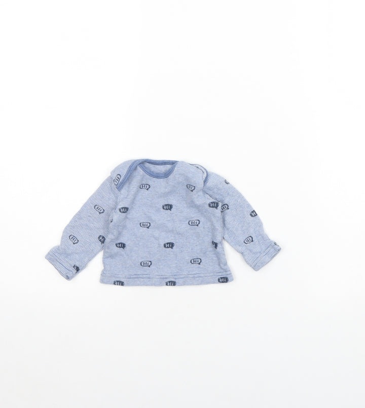George Baby Blue Spotted Pullover Jumper Size 0-3 Months - Hi