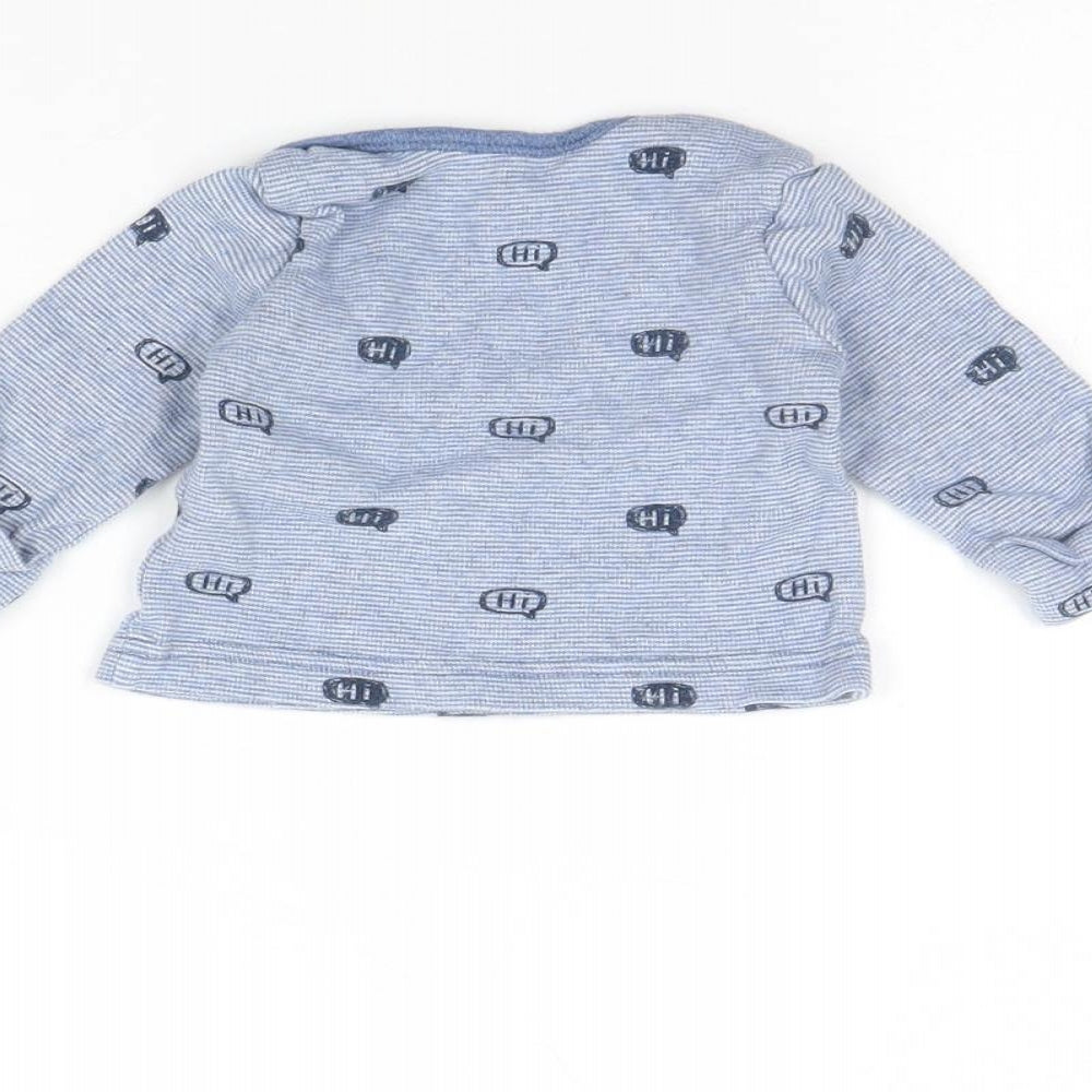George Baby Blue Spotted  Pullover Jumper Size 0-3 Months  - Hi