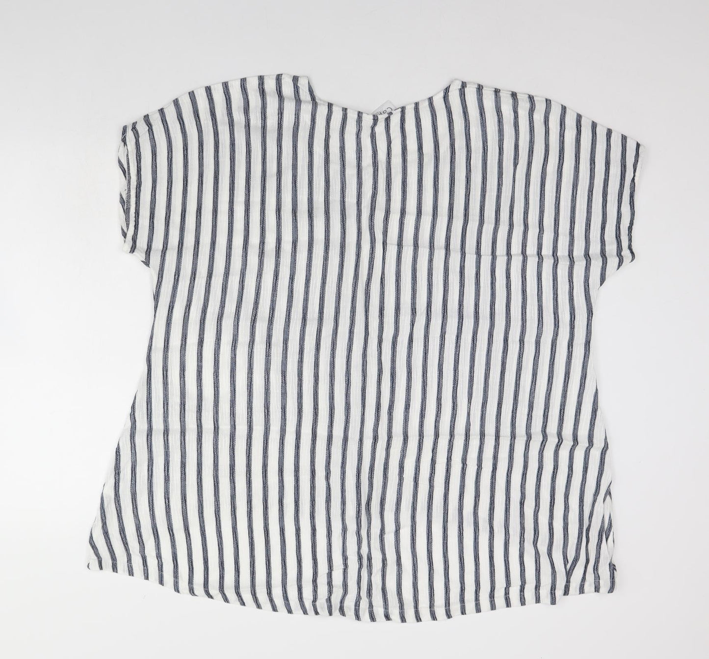 Capri Womens White Striped  Basic Blouse Size XL