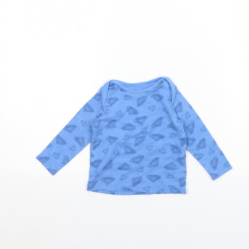 Preworn Baby Blue Spotted  Basic T-Shirt Size 6-9 Months  - Superbaby