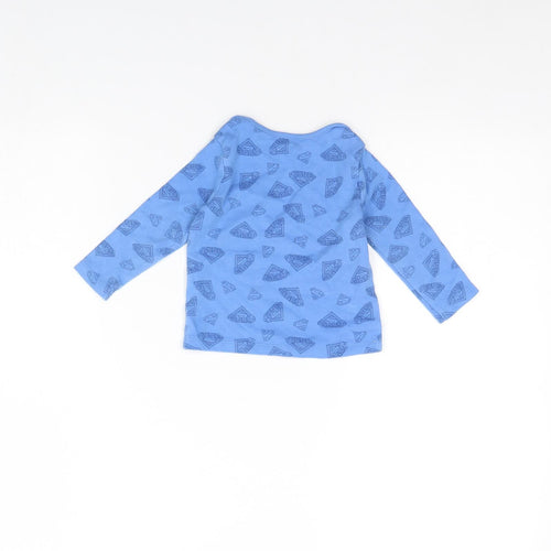 Preworn Baby Blue Spotted  Basic T-Shirt Size 6-9 Months  - Superbaby