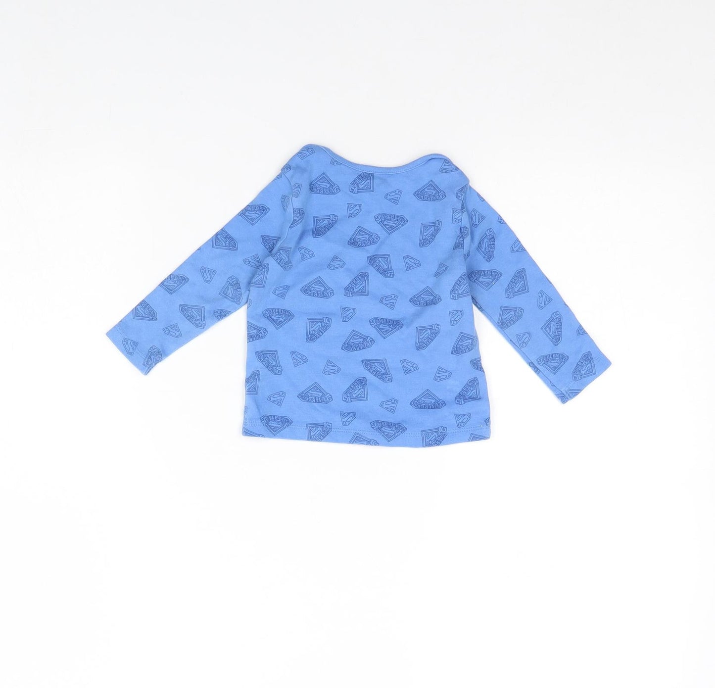 Preworn Baby Blue Spotted  Basic T-Shirt Size 6-9 Months  - Superbaby