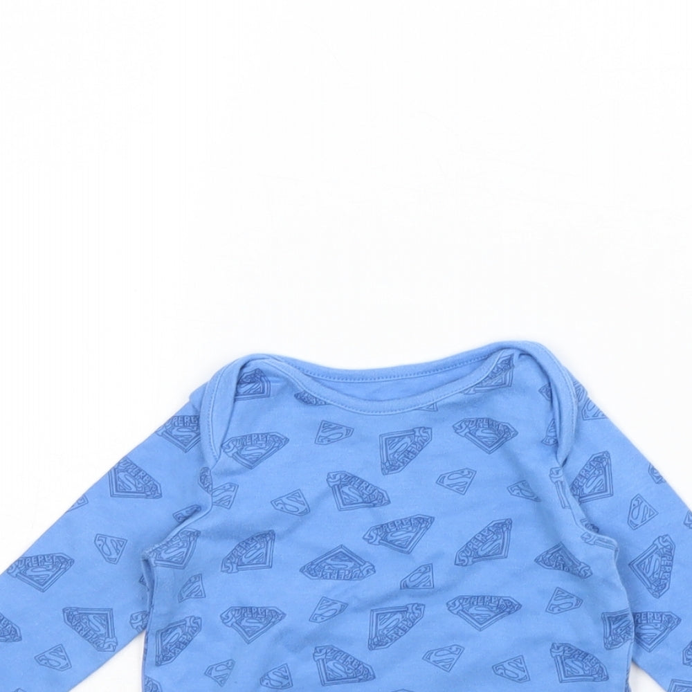 Preworn Baby Blue Spotted  Basic T-Shirt Size 6-9 Months  - Superbaby