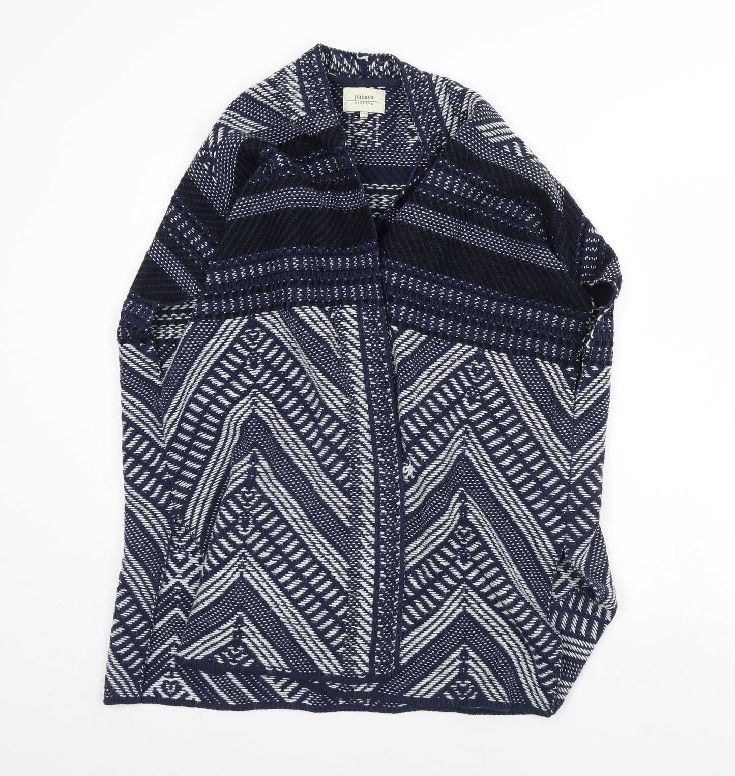 Papaya Womens Blue Striped  Gilet Jacket Size S