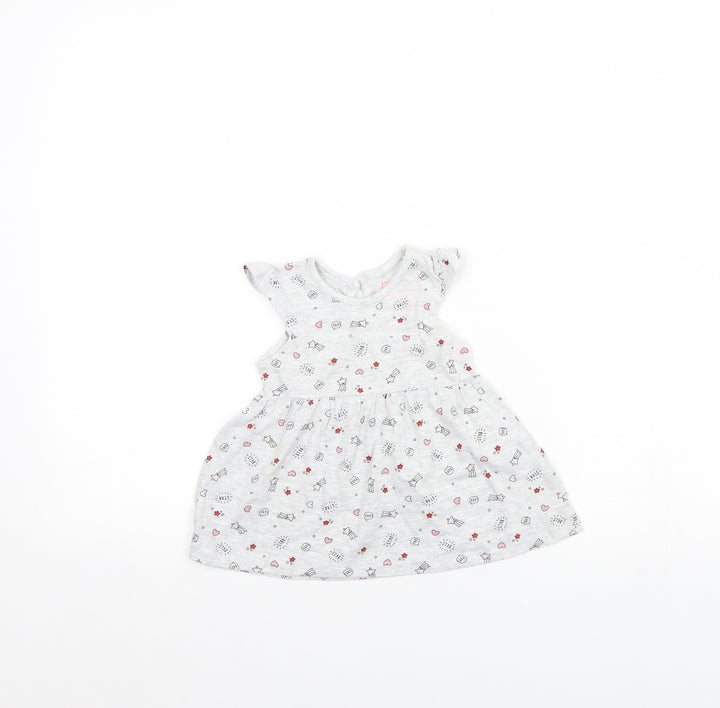 Primark Girls Grey Spotted Fit & Flare Size 3-6 Months