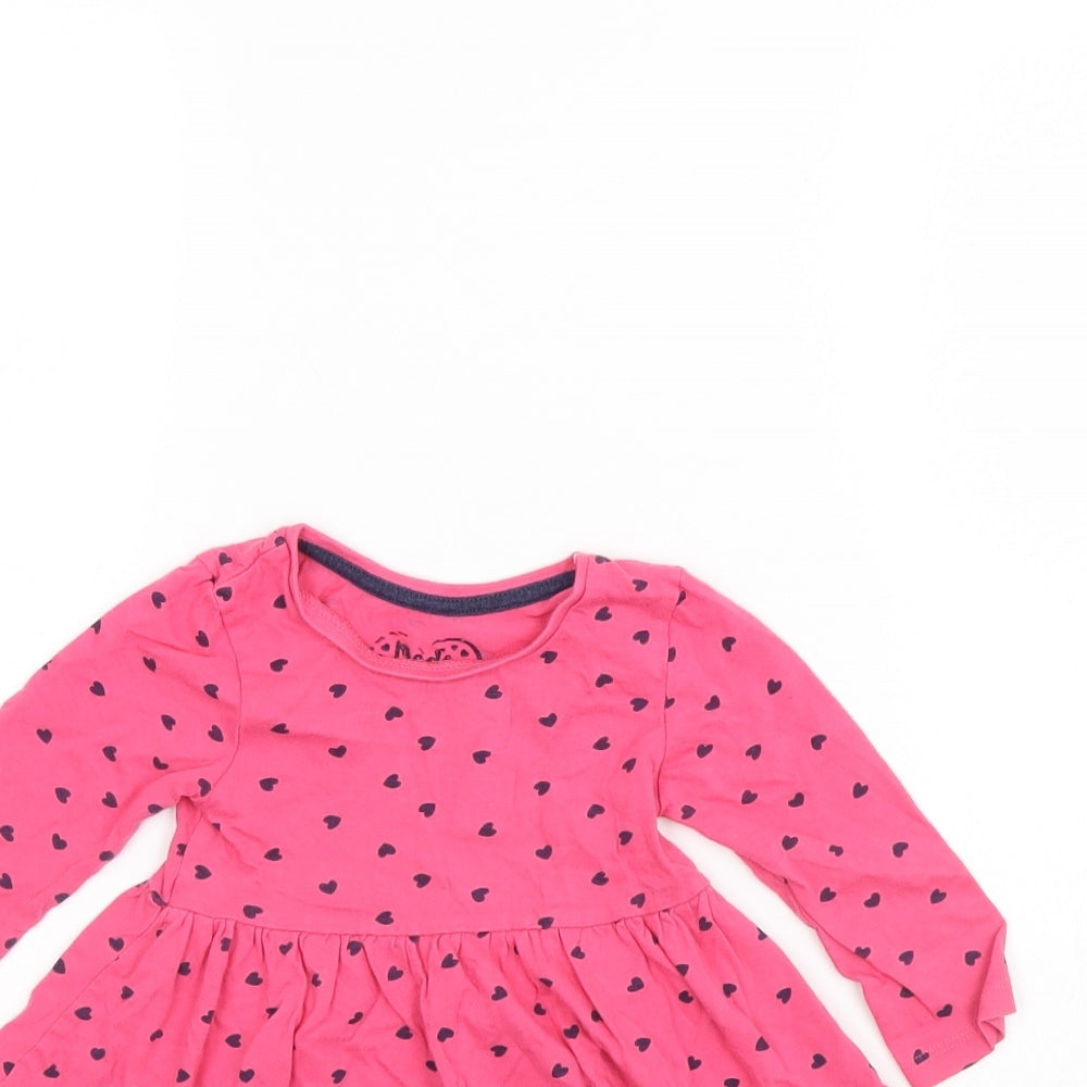 Young Dimension Girls Pink Spotted  Fit & Flare  Size 9-12 Months