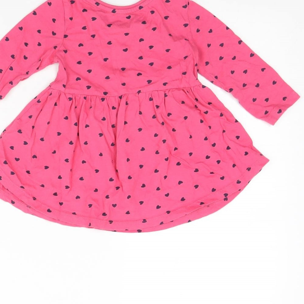 Young Dimension Girls Pink Spotted  Fit & Flare  Size 9-12 Months