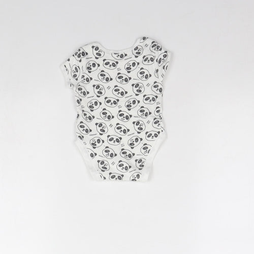 Primark Baby White Spotted  Babygrow One-Piece Size 0-3 Months  - Panda