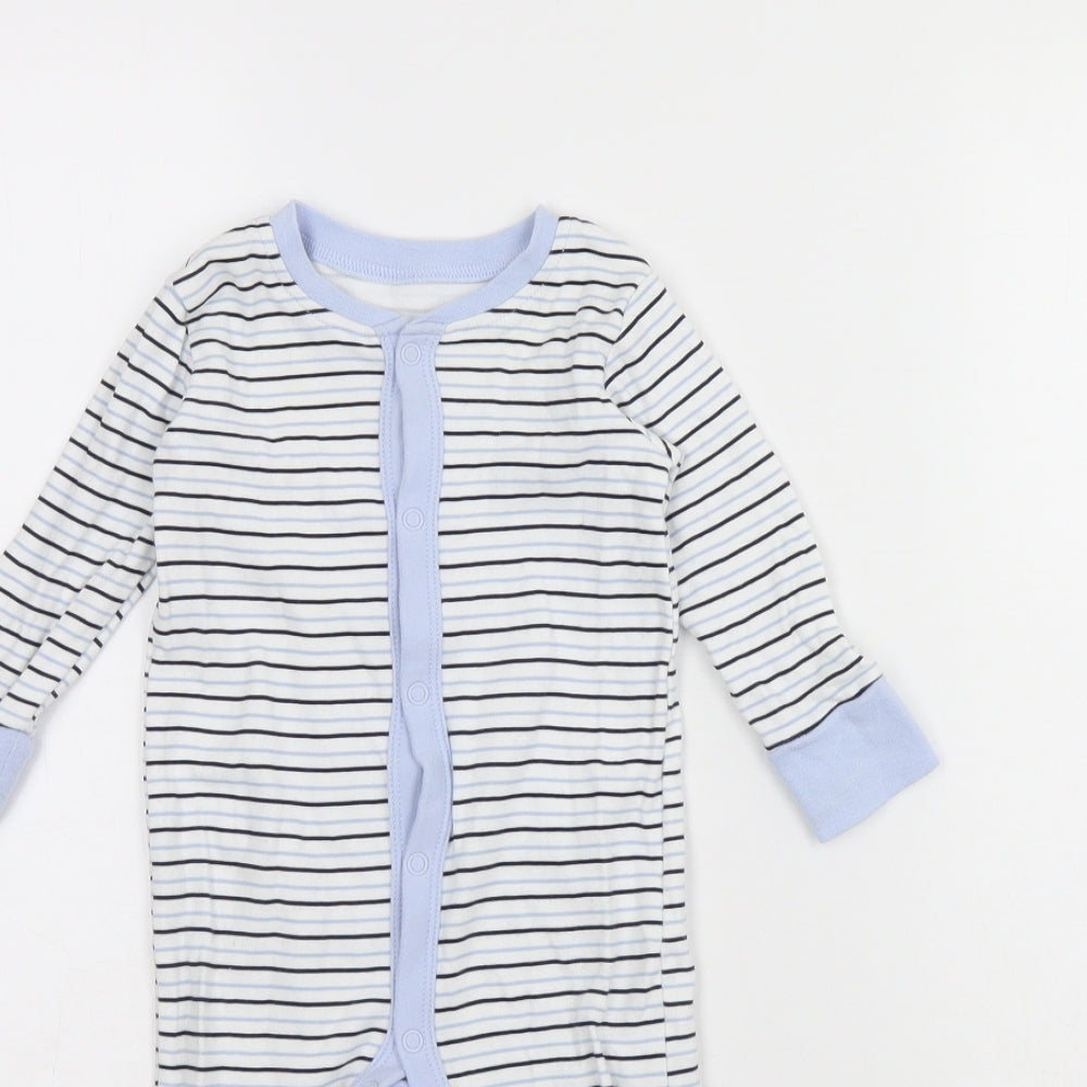 Matalan Baby Blue Striped  Babygrow One-Piece Size 6-9 Months