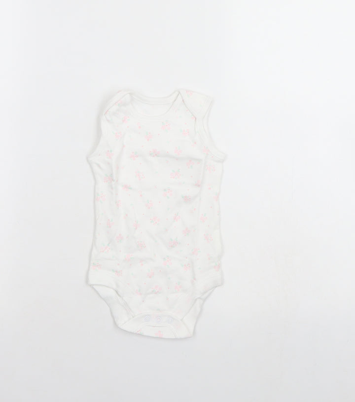 TU Baby White Floral Babygrow One-Piece Size 3-6 Months