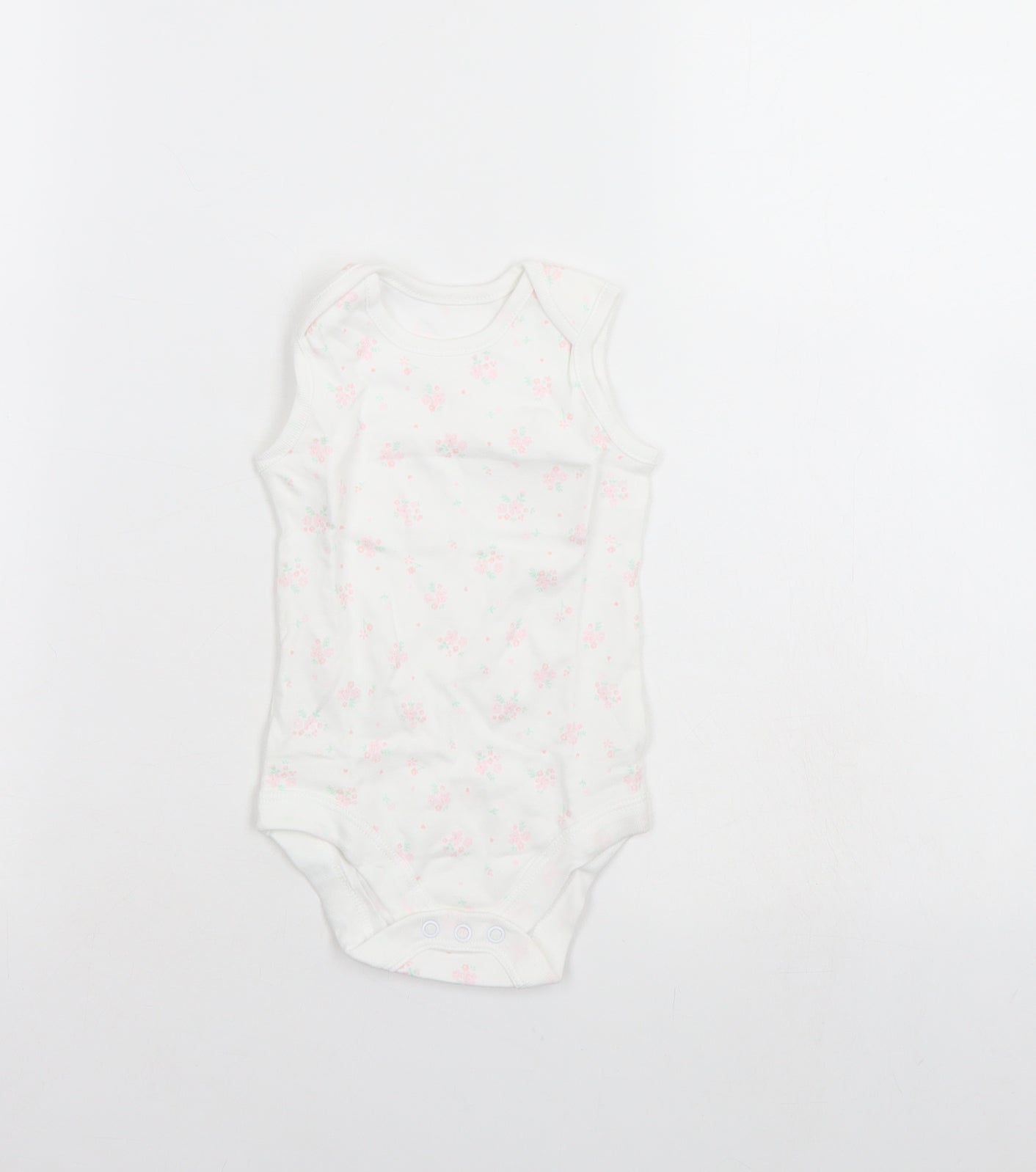 TU Baby White Floral  Babygrow One-Piece Size 3-6 Months