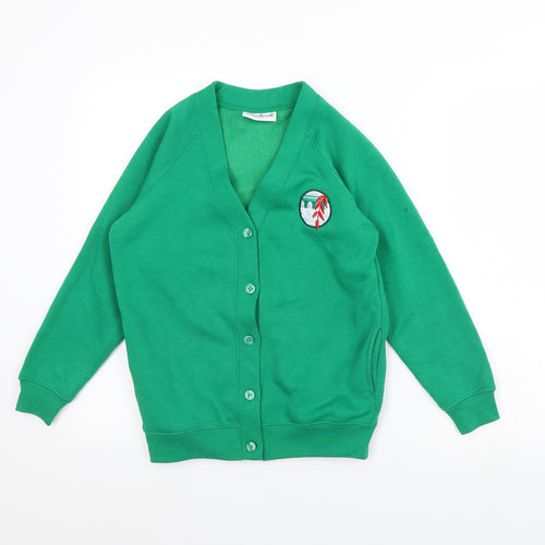 Woodbank Girls Green   Cardigan Jumper Size 9 Years