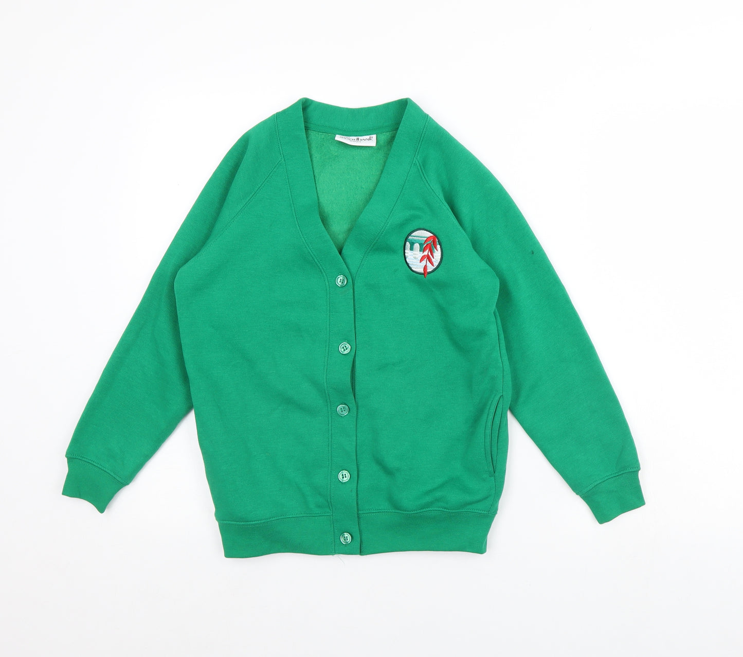 Woodbank Girls Green   Cardigan Jumper Size 9 Years