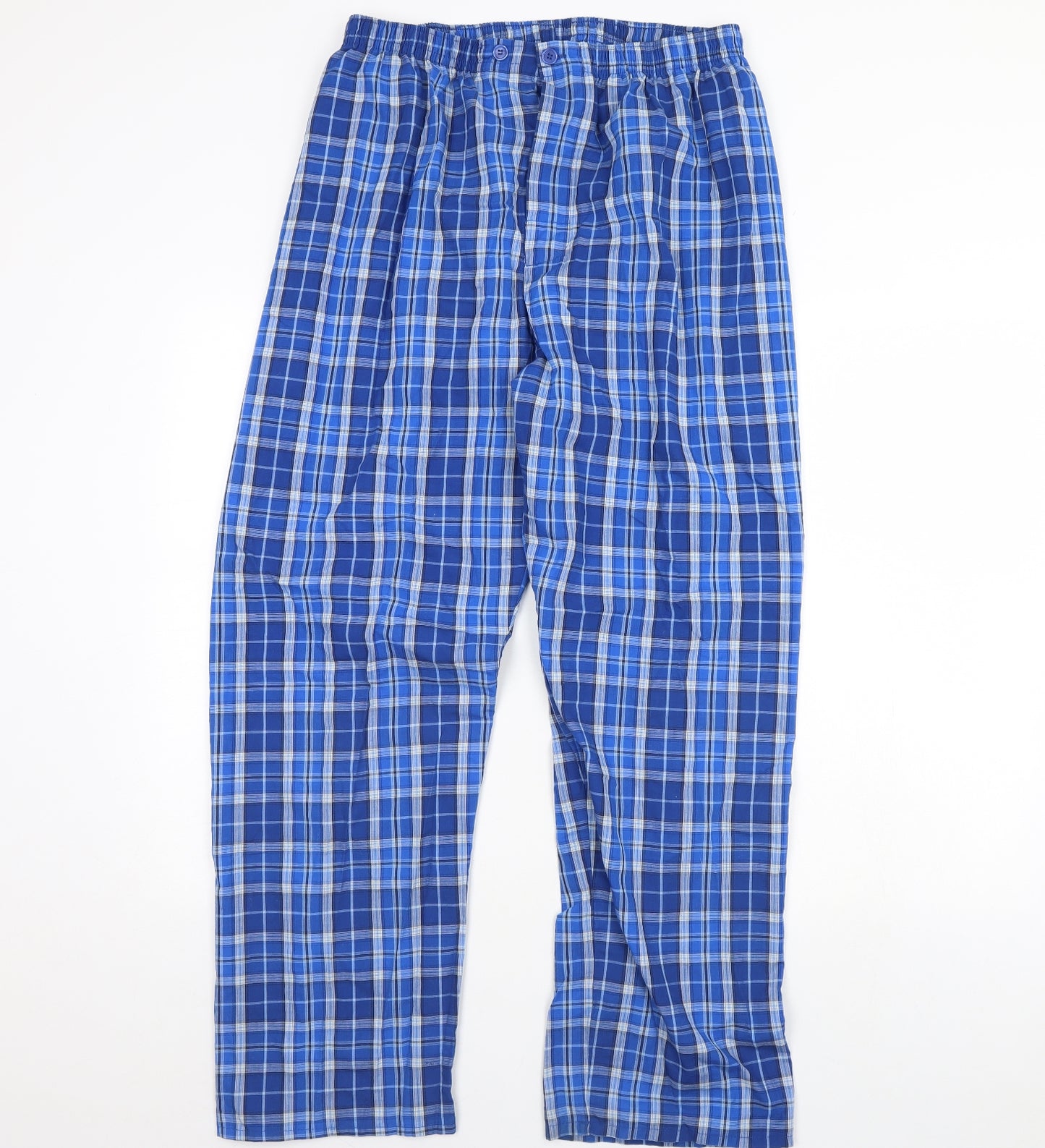 Avenue Mens Blue Check   Pyjama Pants Size L