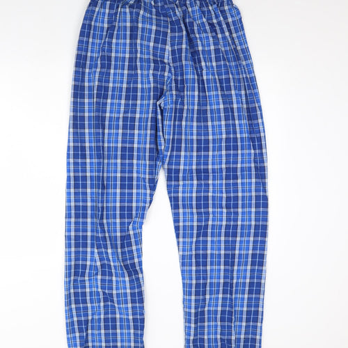 Avenue Mens Blue Check   Pyjama Pants Size L