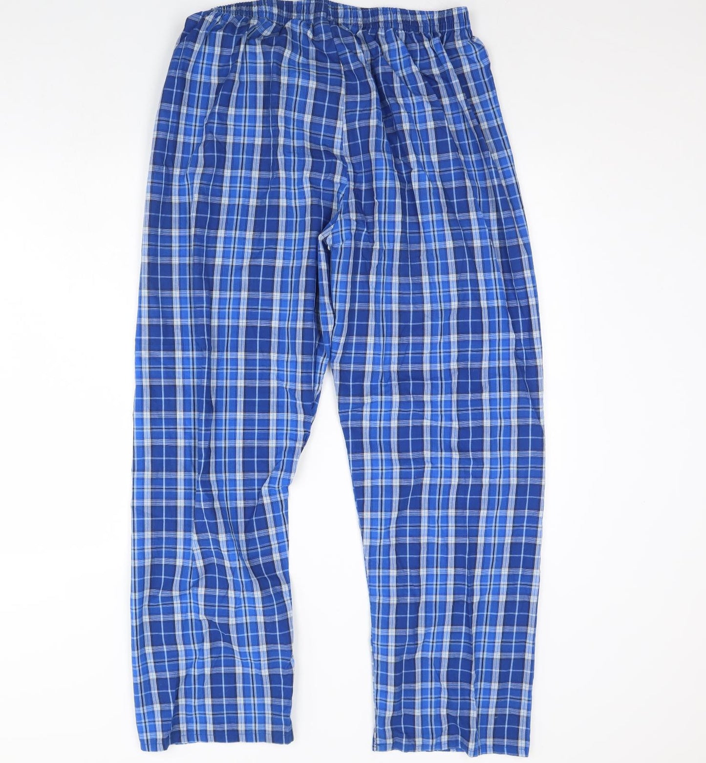 Avenue Mens Blue Check   Pyjama Pants Size L