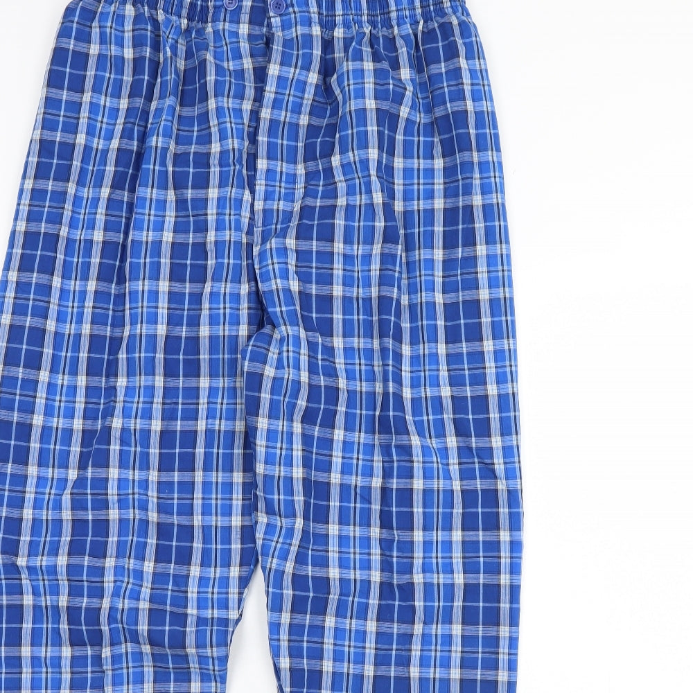 Avenue Mens Blue Check   Pyjama Pants Size L
