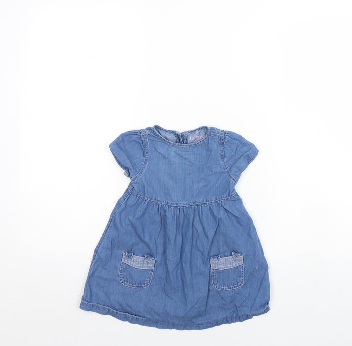 Peacocks Girls Blue Denim Fit & Flare Size 9-12 Months