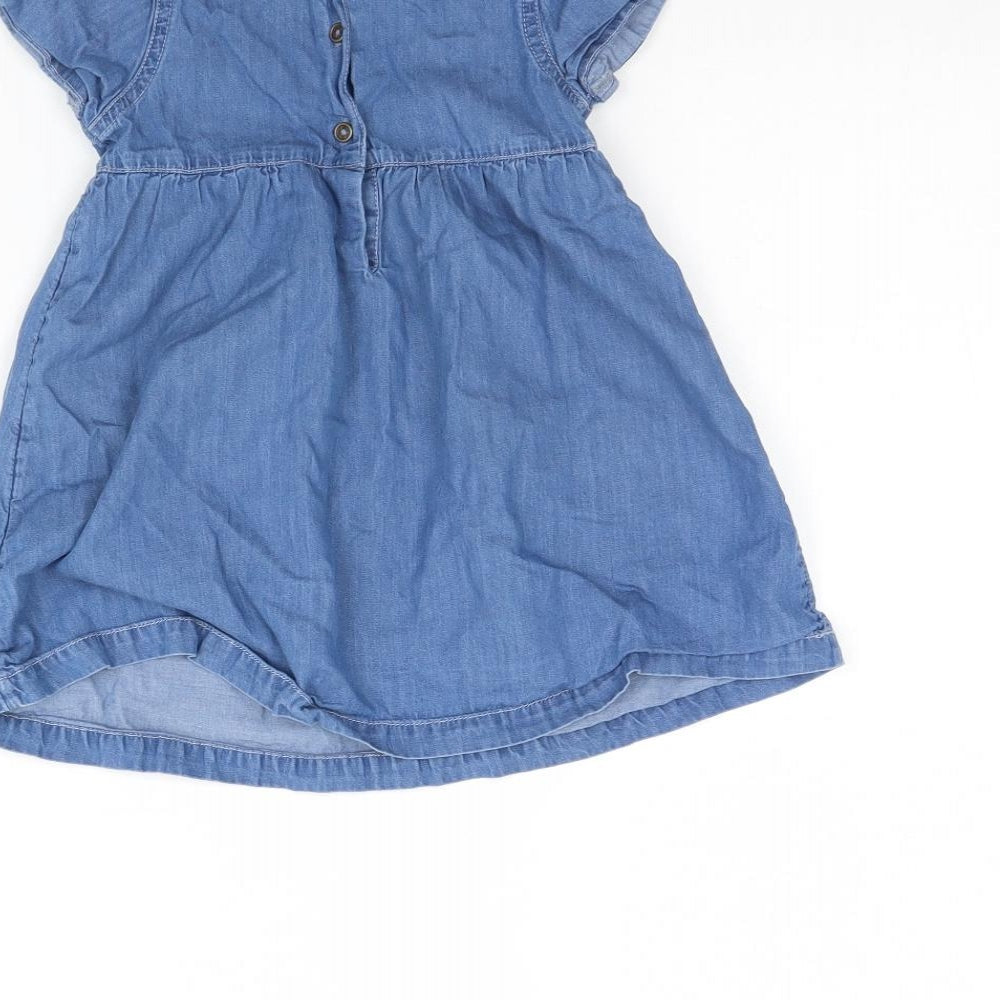 Peacocks Girls Blue  Denim Fit & Flare  Size 9-12 Months