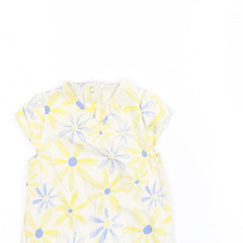 NEXT Baby White Floral  Babygrow One-Piece Size 9-12 Months