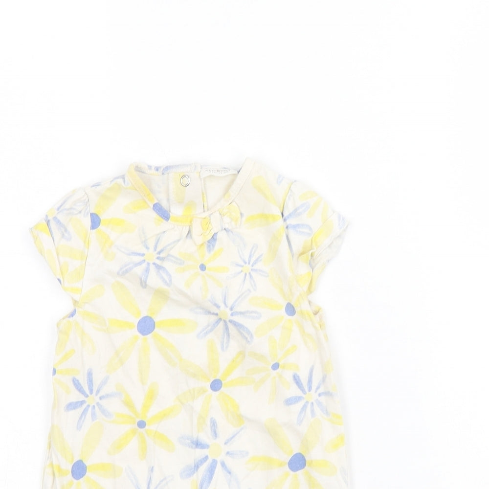 NEXT Baby White Floral  Babygrow One-Piece Size 9-12 Months