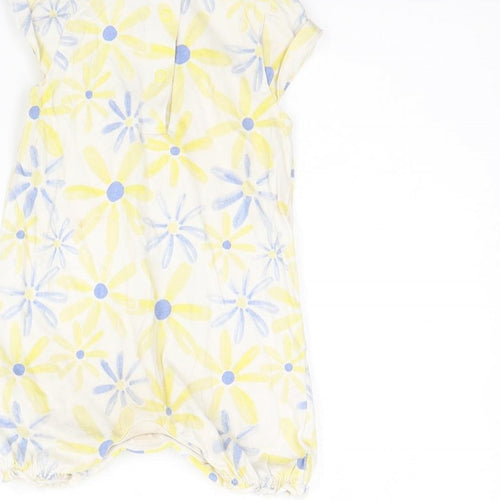 NEXT Baby White Floral  Babygrow One-Piece Size 9-12 Months