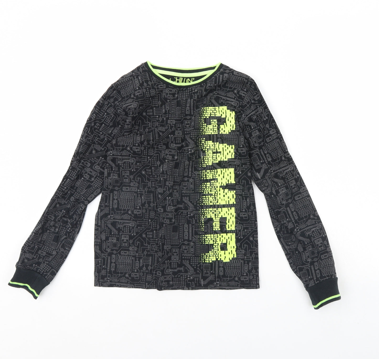 NEXT Boys Black Solid   Pyjama Top Size 10 Years  - Gamer