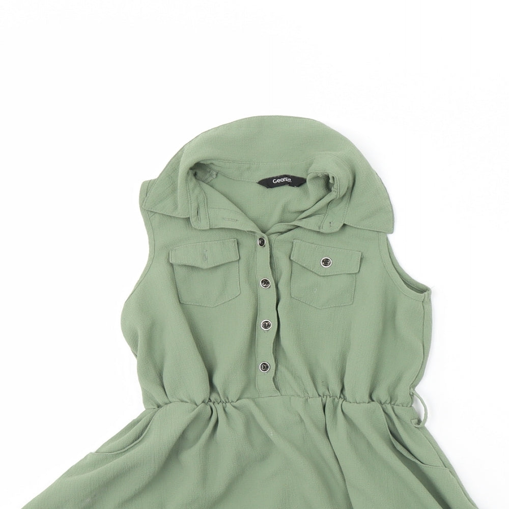 George Girls Green   Shirt Dress  Size 4 Years