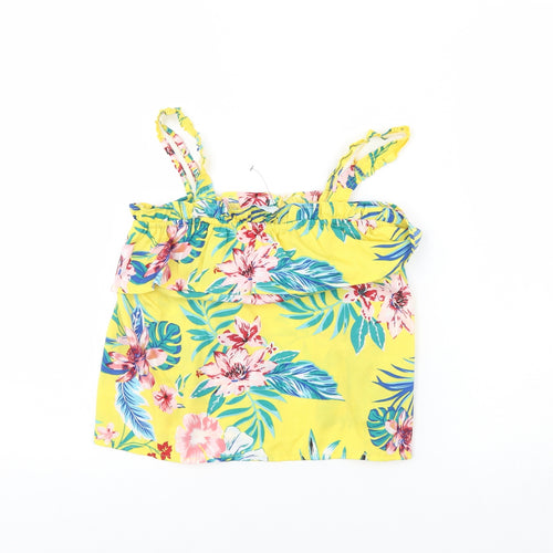 Primark Girls Yellow Floral  Basic Blouse Size 9 Years