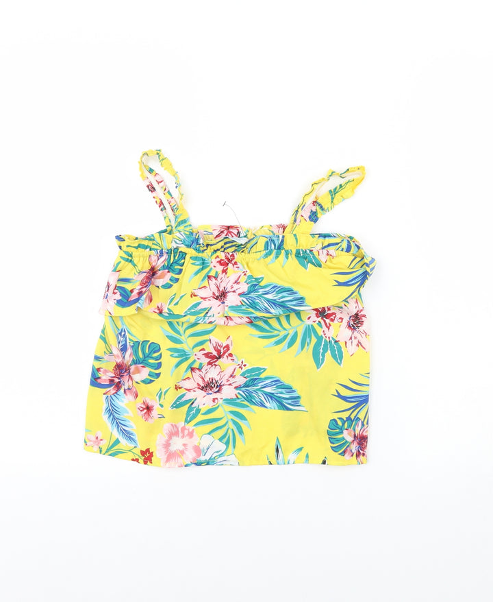 Primark Girls Yellow Floral  Basic Blouse Size 9 Years