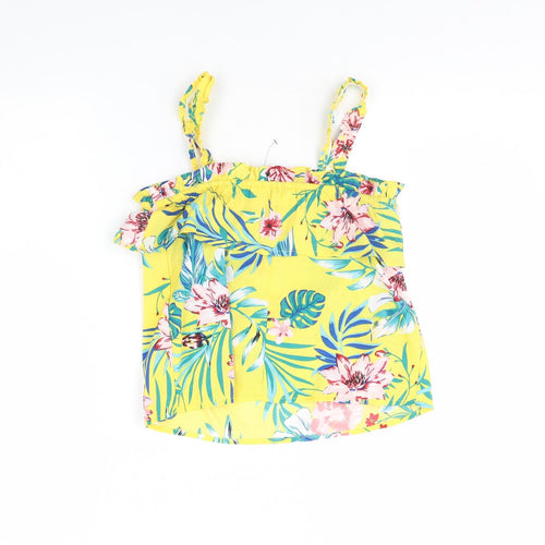 Primark Girls Yellow Floral  Basic Blouse Size 9 Years