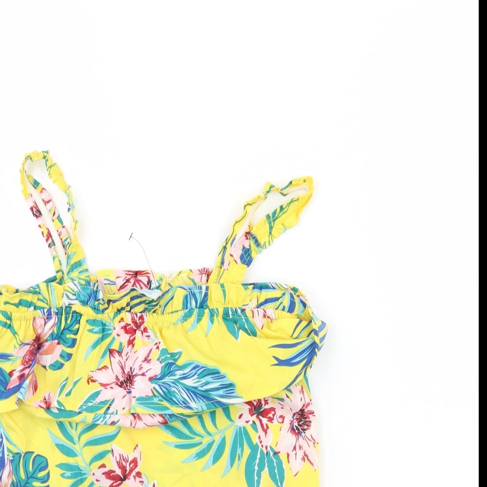 Primark Girls Yellow Floral  Basic Blouse Size 9 Years