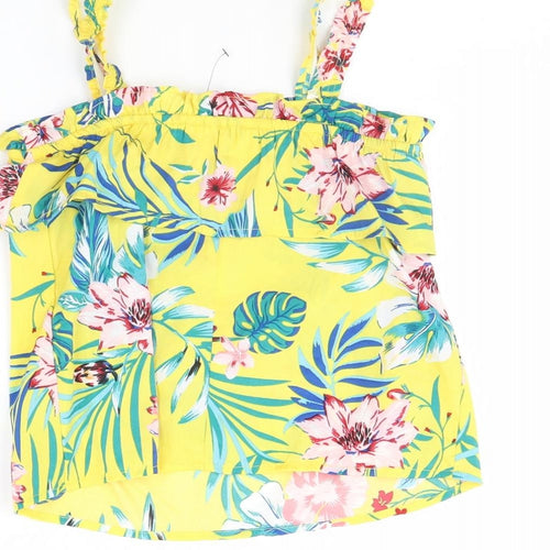 Primark Girls Yellow Floral  Basic Blouse Size 9 Years