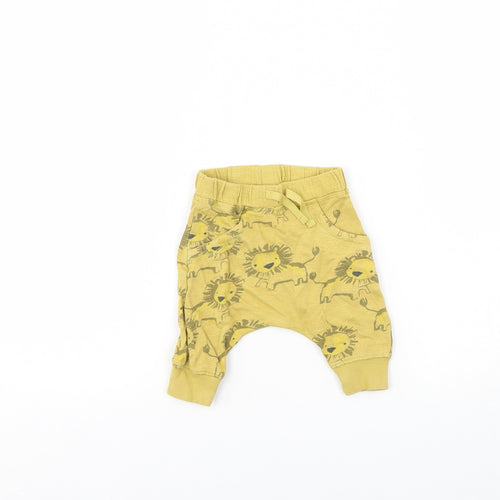 NEXT Baby Yellow Animal Print  Jogger Trousers Size 0-3 Months  - lion