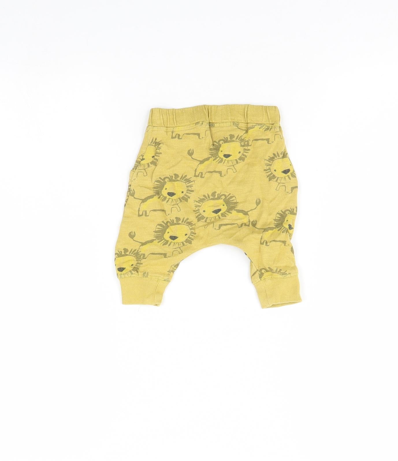 NEXT Baby Yellow Animal Print  Jogger Trousers Size 0-3 Months  - lion