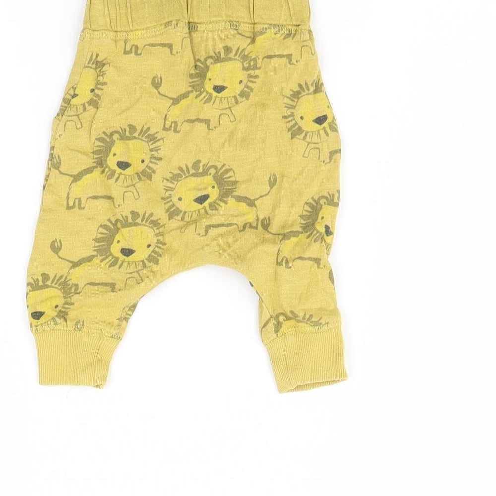 NEXT Baby Yellow Animal Print  Jogger Trousers Size 0-3 Months  - lion