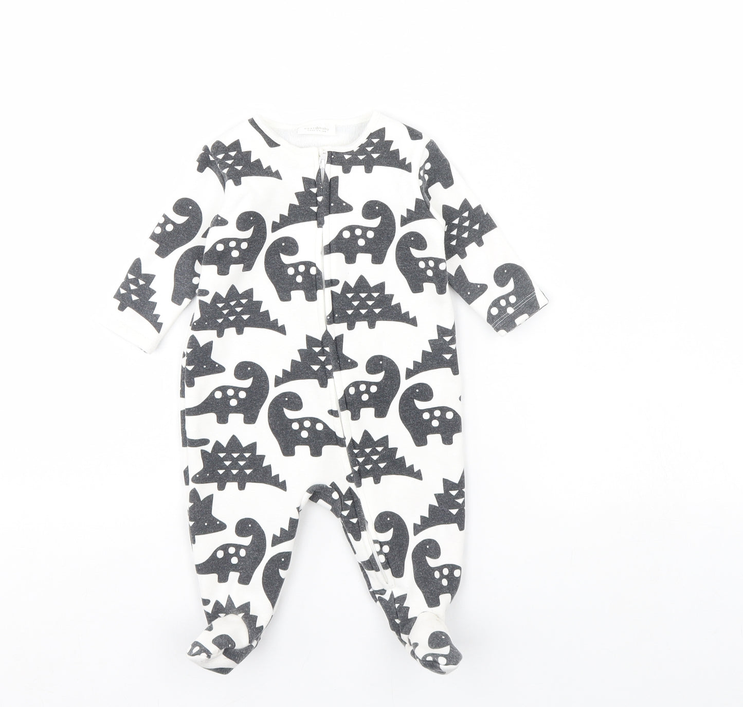 NEXT Baby White   Babygrow One-Piece Size 0-3 Months  - Dinosaur