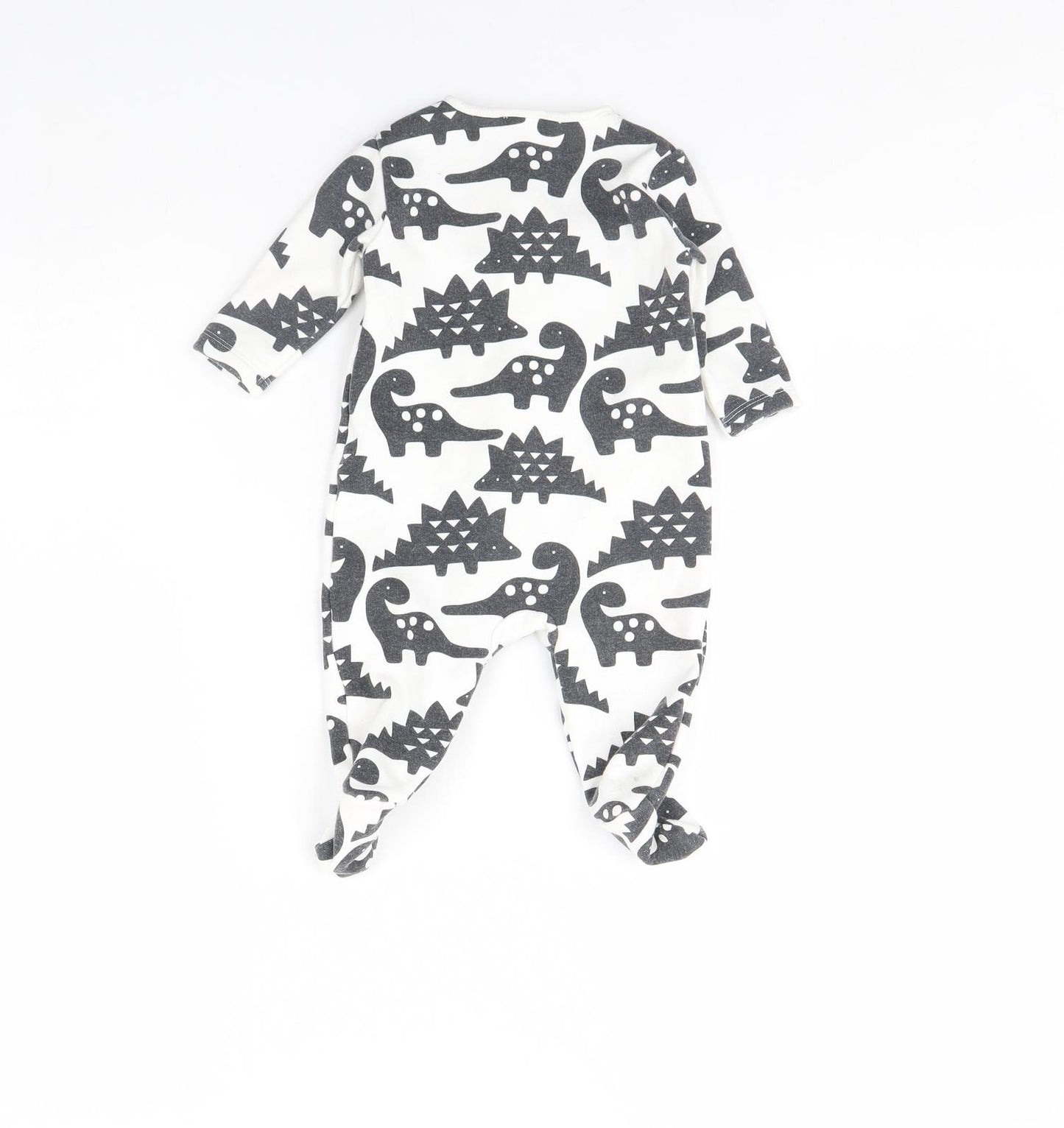 NEXT Baby White   Babygrow One-Piece Size 0-3 Months  - Dinosaur